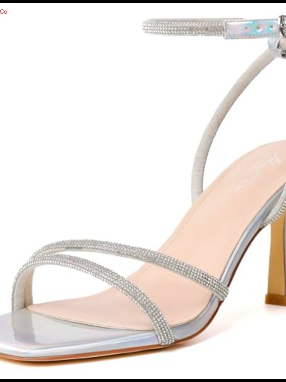 Faux Leather Strappy Stiletto Heeled Sandals Ankle Strap Square Toe Prom Party